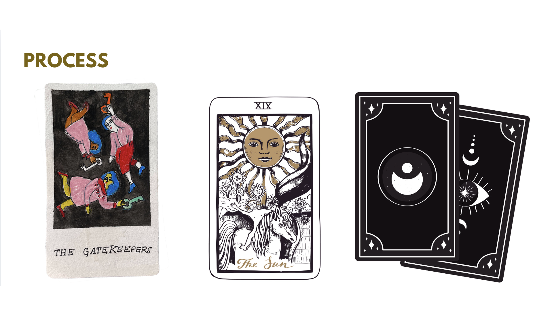 Process: Gatekeepers draft, The Sun, card backs